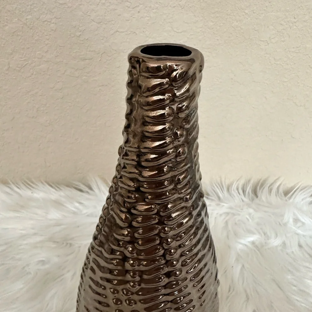 Textured Bronze Vase